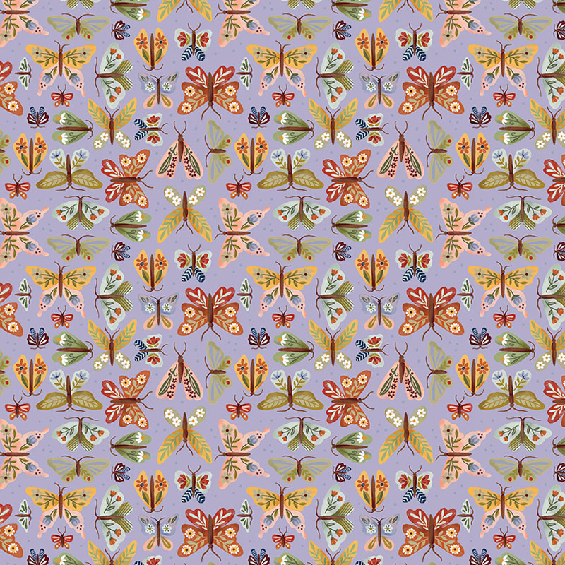 Emma\'s Farmhouse By Fox And Fables For Benartex - Butterfly Dance Lilac