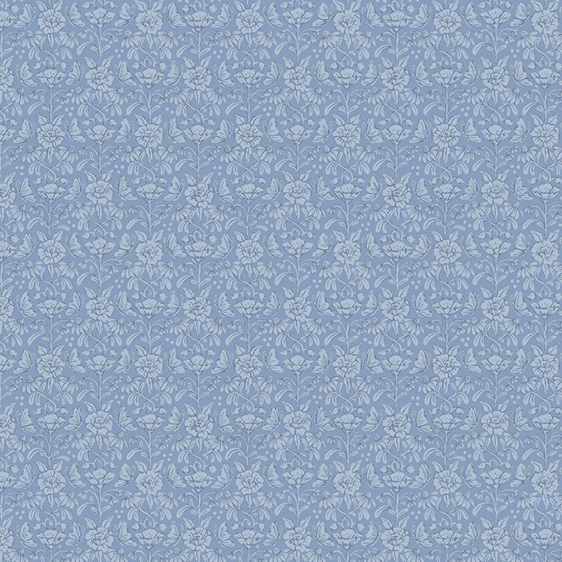 Emma\'s Farmhouse By Fox And Fables For Benartex - Fairytale Tonal Blue