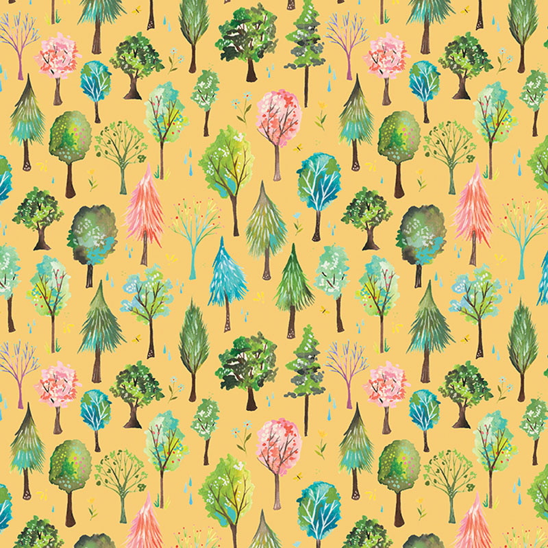 A Forest Tale By Katie Daisy For Benartex - Yellow