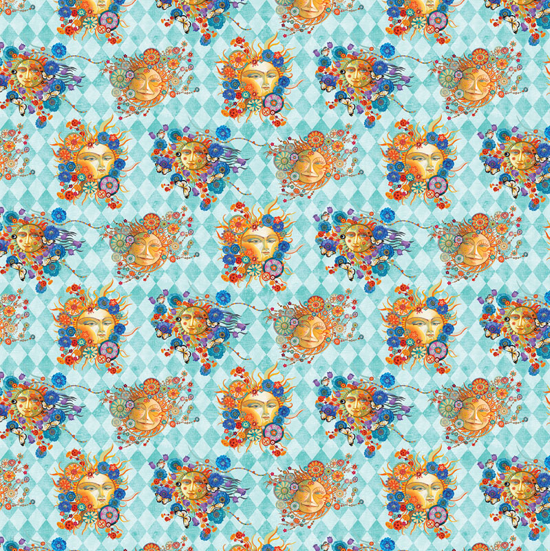 Sun Festival By David Galchutt For Benartex - Turquoise
