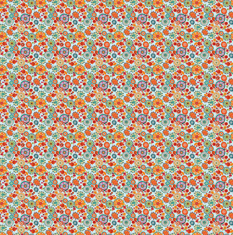 Sun Festival By David Galchutt For Benartex - Light Teal/Multi