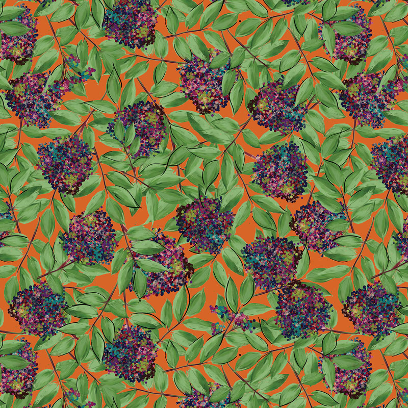 Hedgerow By Rachel Rossi For Benartex - Under The Elderberry Terracotta