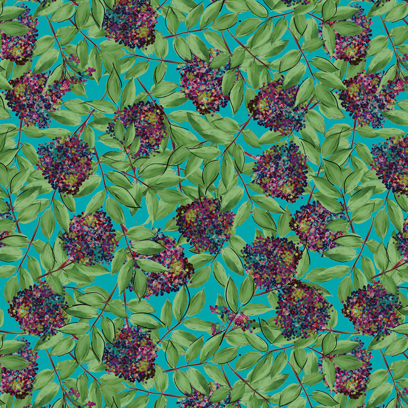Hedgerow By Rachel Rossi For Benartex - Under The Elderberry Teal