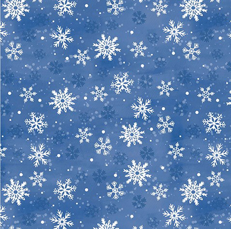 Wintery Pines By Kanvas Studio For Benartex - Wintery Snowflakes Medium Blue