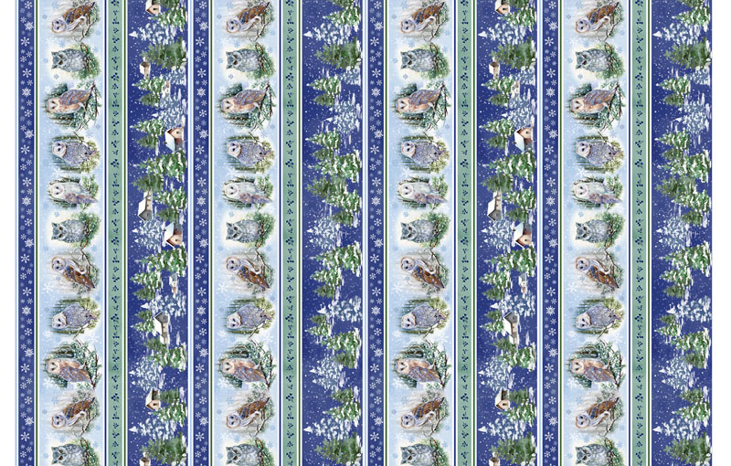 Wintery Pines By Kanvas Studio For Benartex - Wintery Stripe Blue