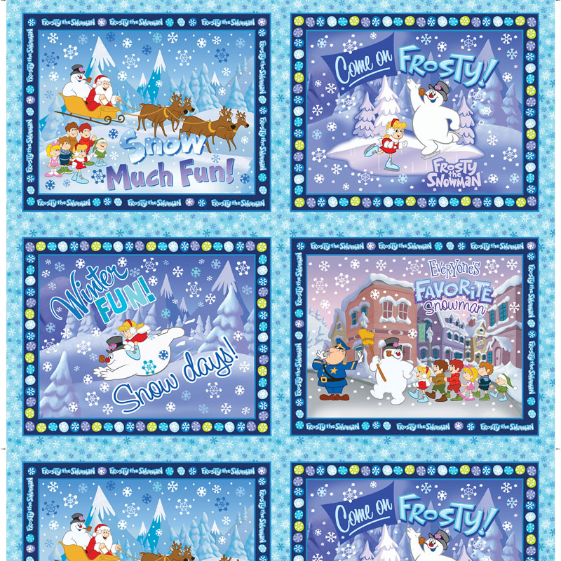 Frosty The Snowman By Warner Bros For Benartex - Frosty Block Panel Aqua