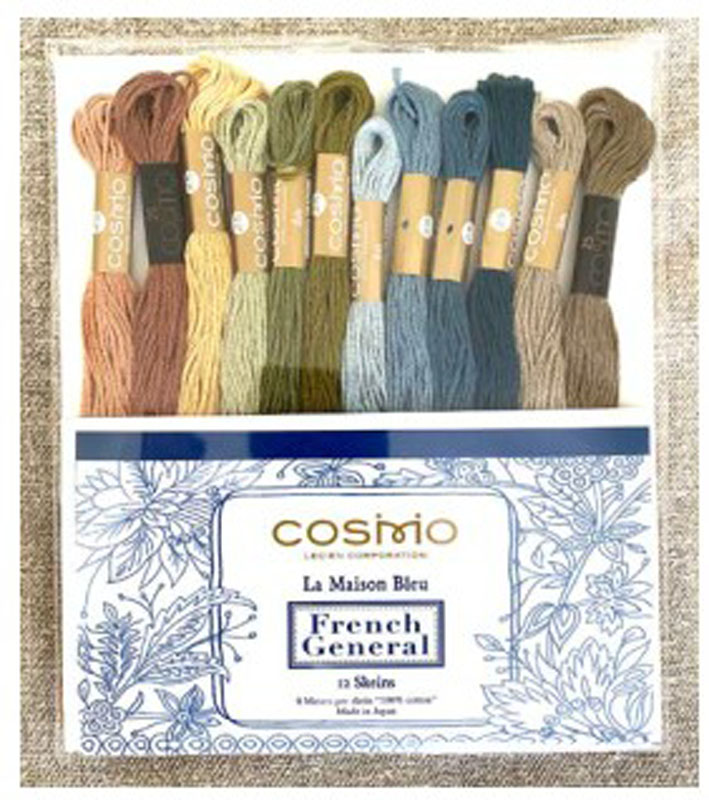 French General La Maison Bleu Embroidery Floss 12 Colours By Lecien For Moda - Minimum Of 2