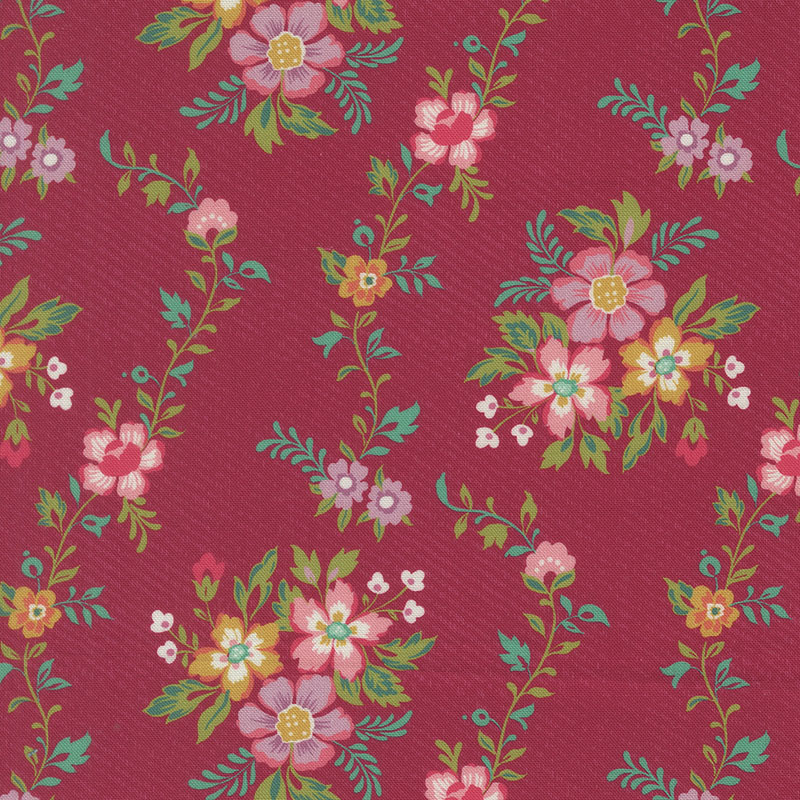 Tilbury Garden By Crystal Manning For Moda - Digital Print - Pomegranate