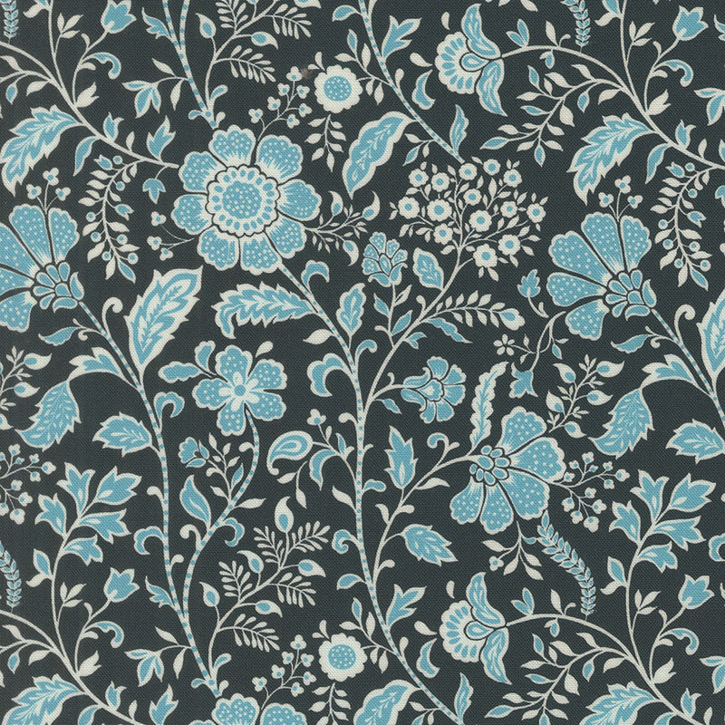 Tilbury Garden By Crystal Manning For Moda - Digital Print - Prussian Blue