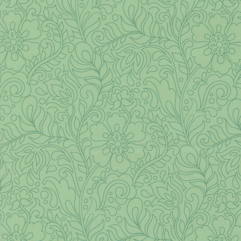 Tilbury Garden By Crystal Manning For Moda - Digital Print - Aqua