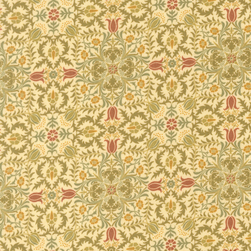 Morris Melody By Barbara Brackman For Moda - Parchment