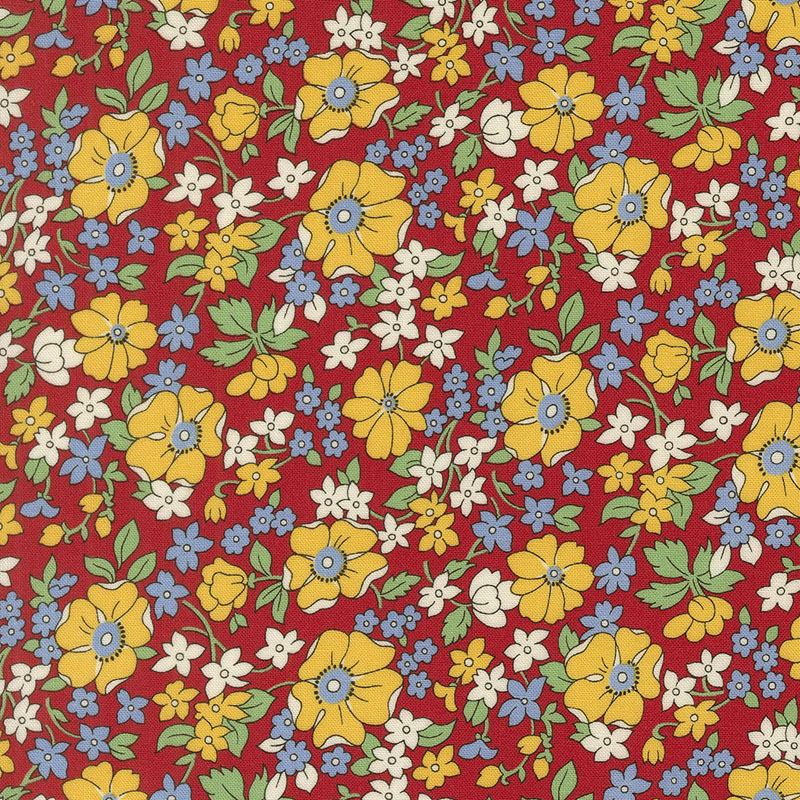 30\'s Playtime Iris\'s Garden By Linzee Mccray For Moda - Scarlet