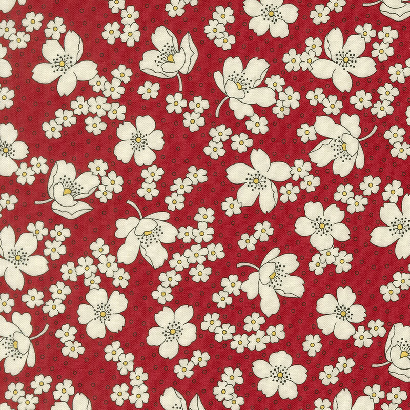 30\'s Playtime Iris\'s Garden By Linzee Mccray For Moda - Scarlet
