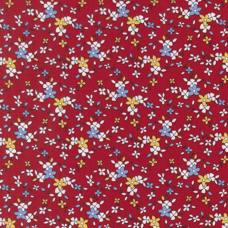 30\'s Playtime Iris\'s Garden By Linzee Mccray For Moda - Scarlet