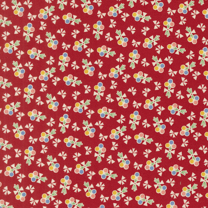 30\'s Playtime Iris\'s Garden By Linzee Mccray For Moda - Scarlet