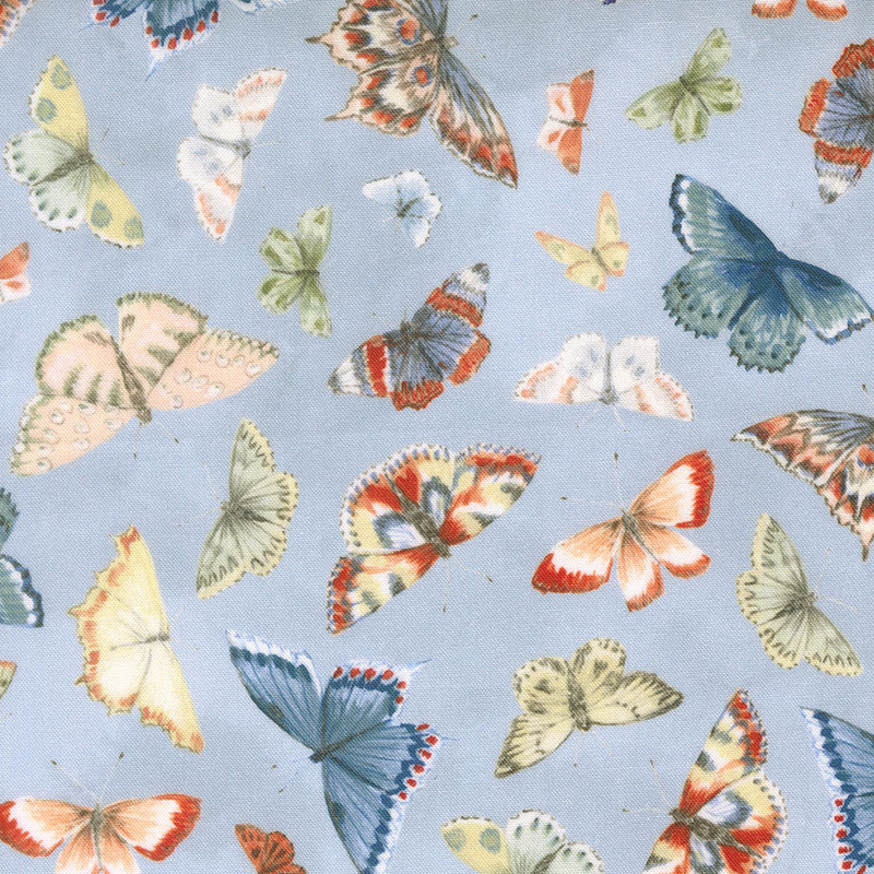 Flutterby By Janet Clare For Moda - Digital Print - Chalk-Hill-Blue