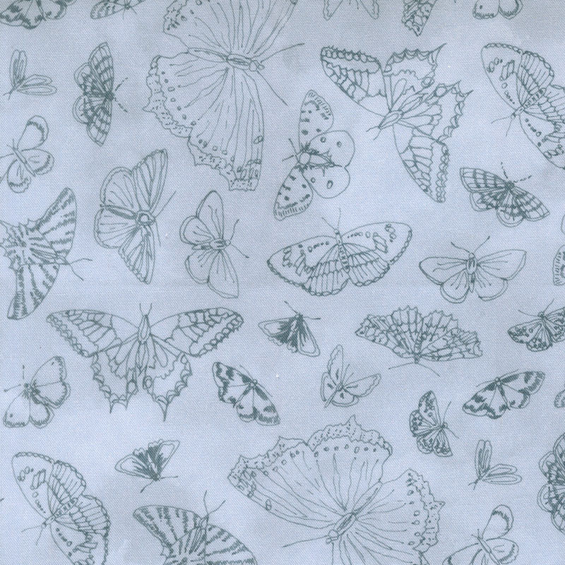 Flutterby By Janet Clare For Moda - Digital Print - Chalk-Hill-Blue