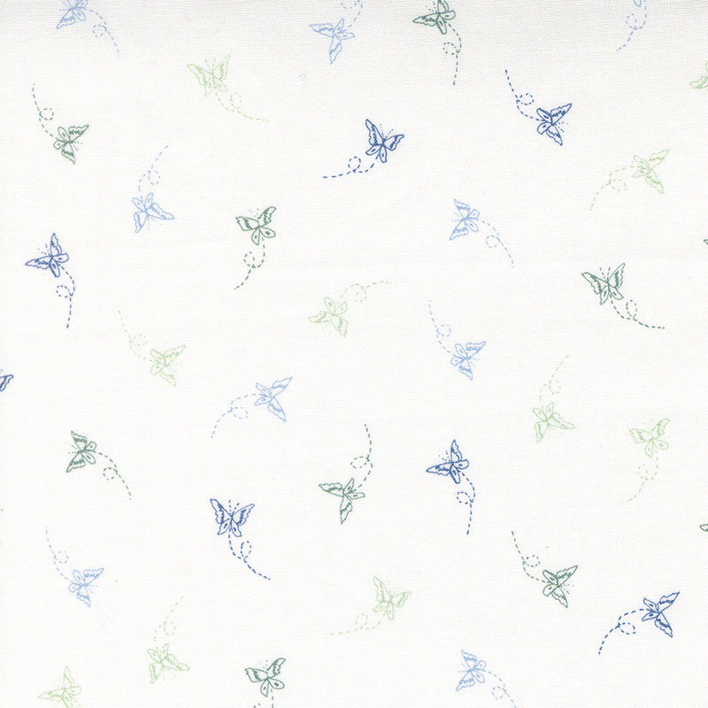 Flutterby By Janet Clare For Moda - Digital Print - Cabbage-White