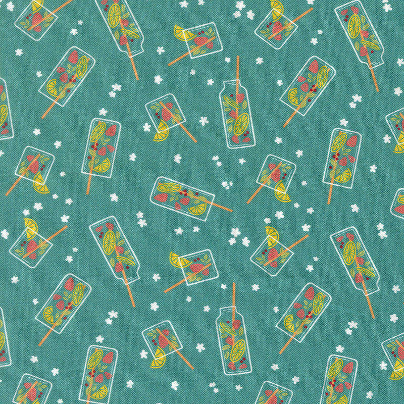 Fruitful By Kiley\'s Quilt Room For Moda - Digital Print - Lagoon