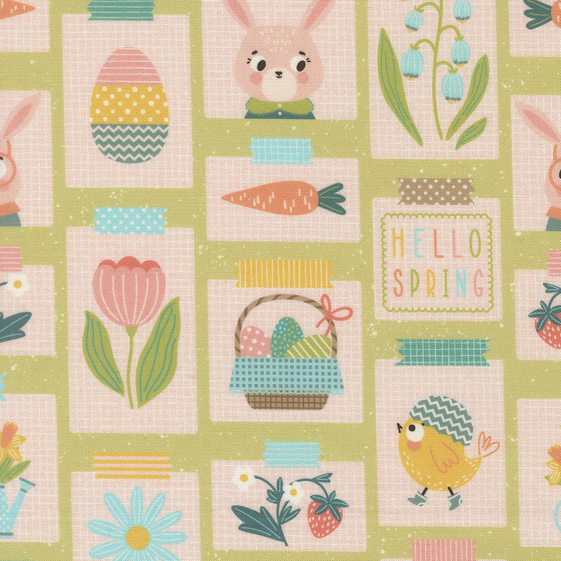 Hop Into Spring By Elena Amo For Moda - Digital Print - Leaf