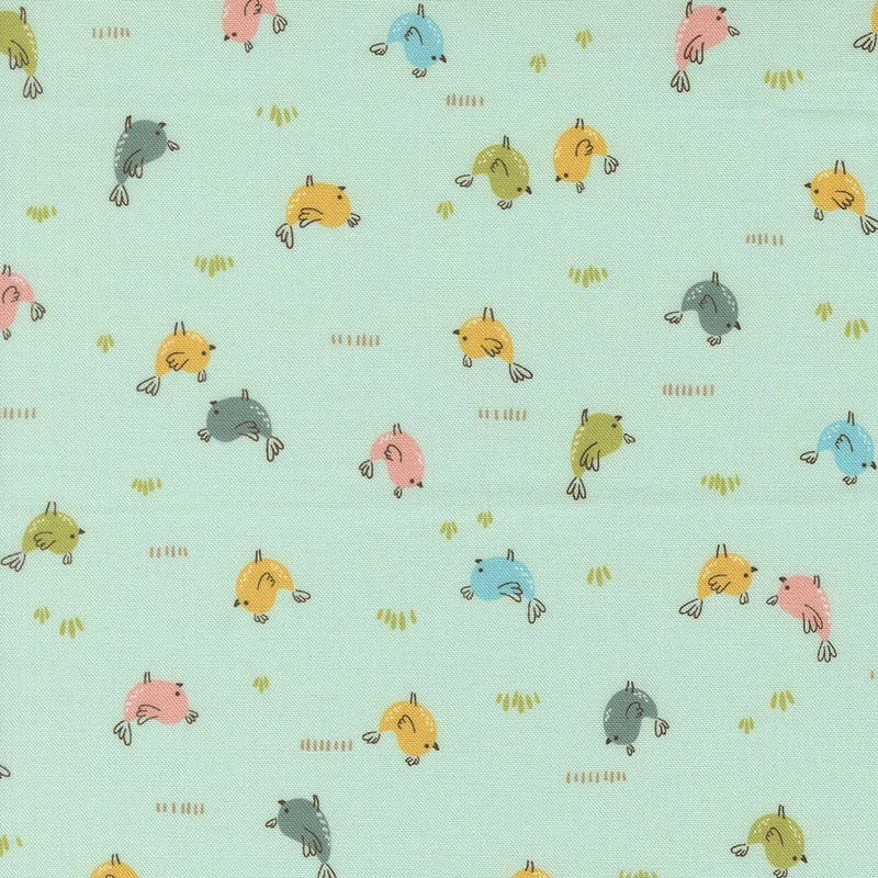 Hop Into Spring By Elena Amo For Moda - Digital Print - Aqua