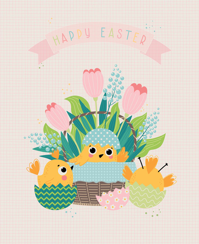 Hop Into Spring By Elena Amo For Moda - 36" X 45" Panel - Digital Print - Cloud