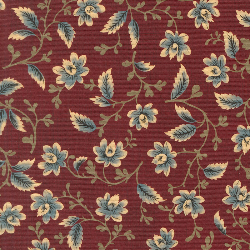 Betsy\'s Best By Betsy Chutchian For Moda - Digital Print - Florals Berry Red