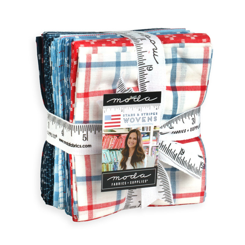 Stars And Stripes Wovens Fat 1/4\'s By Moda - 16 Pcs