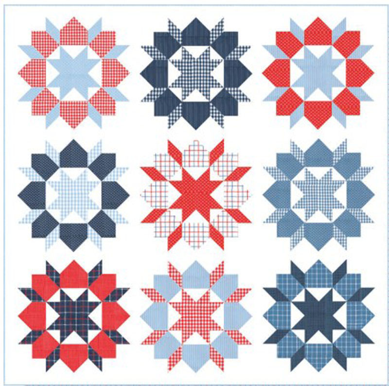 Stars And Stripes Wovens - Swoon Kit 80" X 80" By Camille Rosekelley For Moda