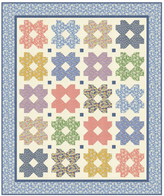 Iris\'s Blossoms Pattern By Needle In A Hayes For Moda  - Minimum Of 3