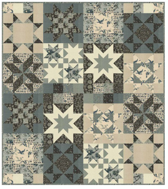 Carter\'s Stars Bom Pattern By Lavender Lime For Moda