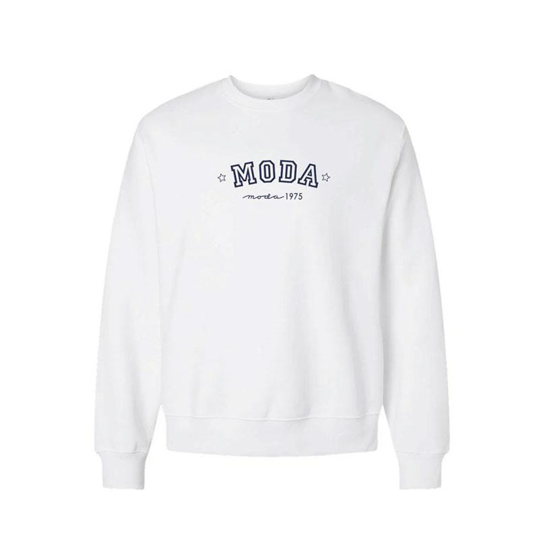 Moda Sweatshirt Small White 50% Cotton 50% Polyester By Moda