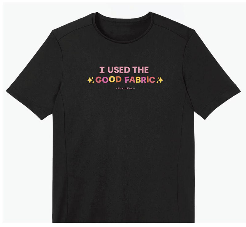 Used Good Fabric Tshirt M Black 100% Cotton By Moda