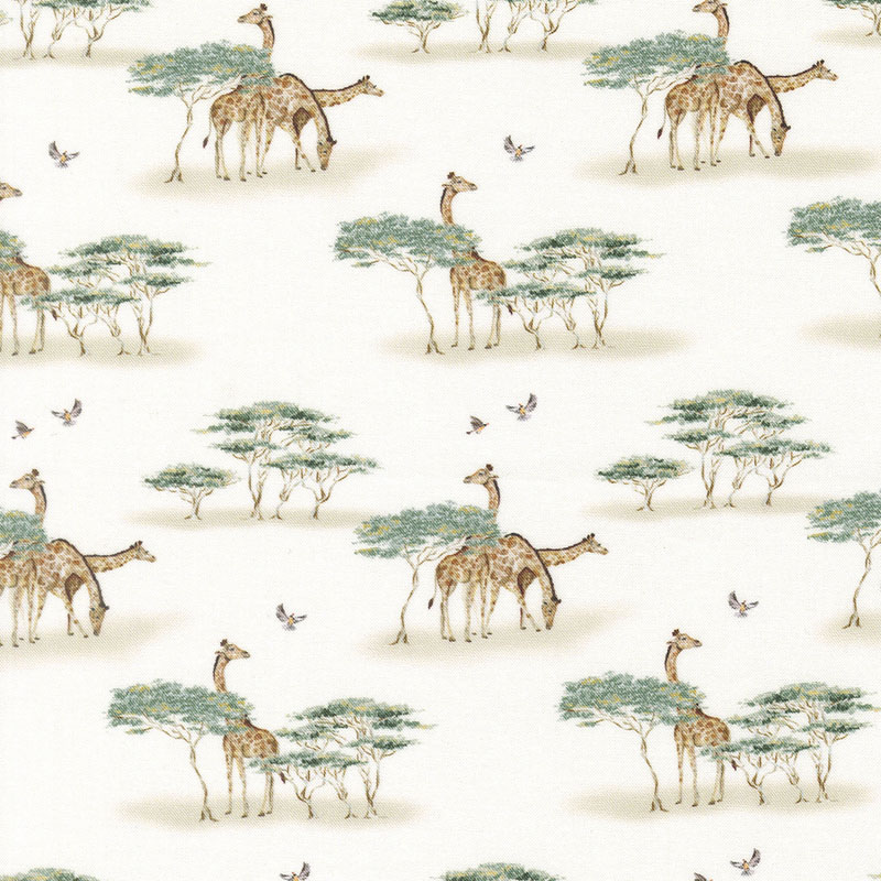 Safari Song By Watercolour Heart For Moda - Digital Print - Porcelain