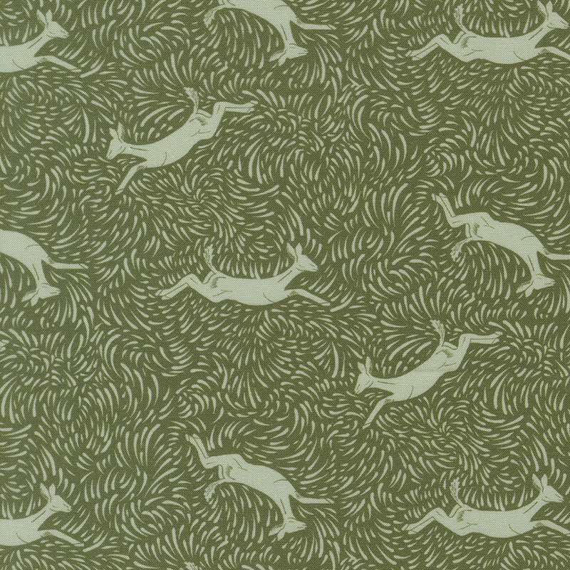 Safari Song By Watercolour Heart For Moda - Digital Print - Prairie-Green