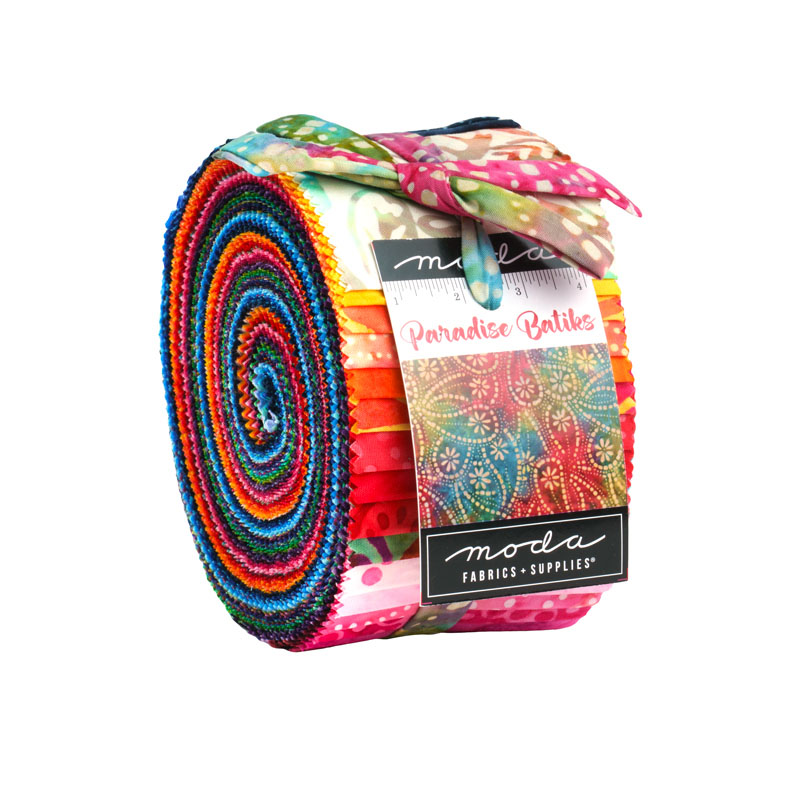 Paradise Batiks Jelly Rolls By Moda - Packs Of 4
