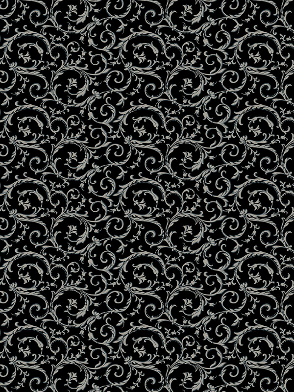 Scrolling Opulence 108" By Benartex - Black