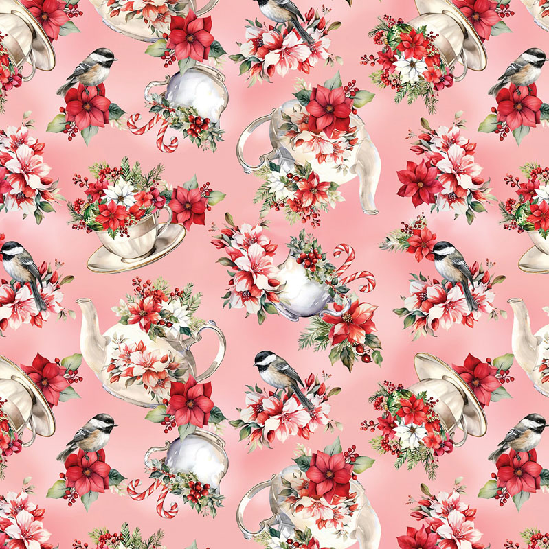 Heartfelt Christmas By Kanvas Studio For Benartex - Pink