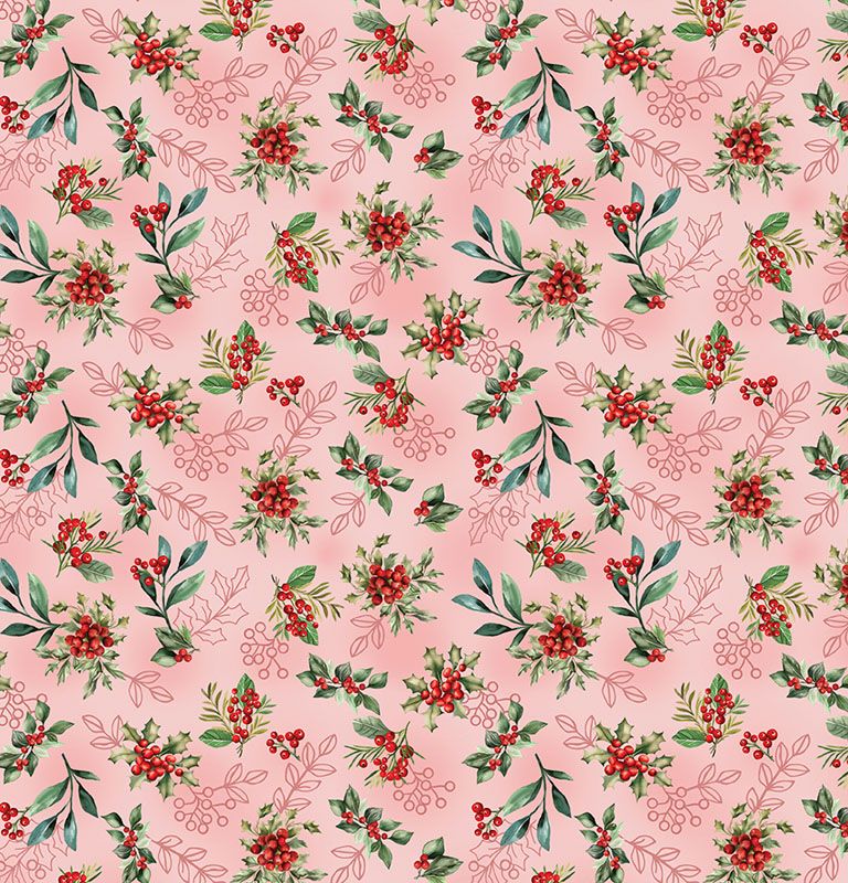 Heartfelt Christmas By Kanvas Studio For Benartex - Pink