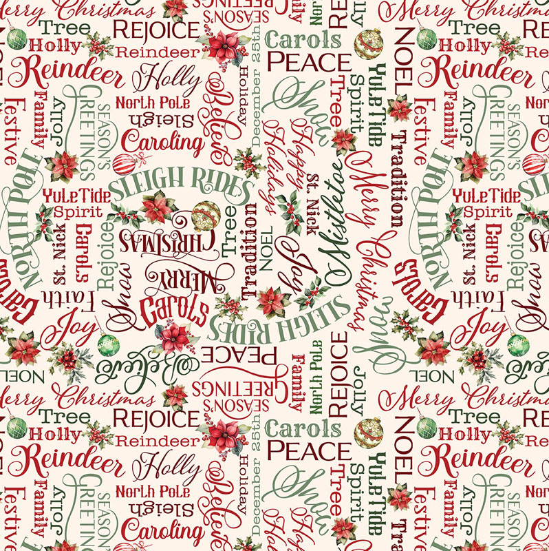 Heartfelt Christmas By Kanvas Studio For Benartex - Cream