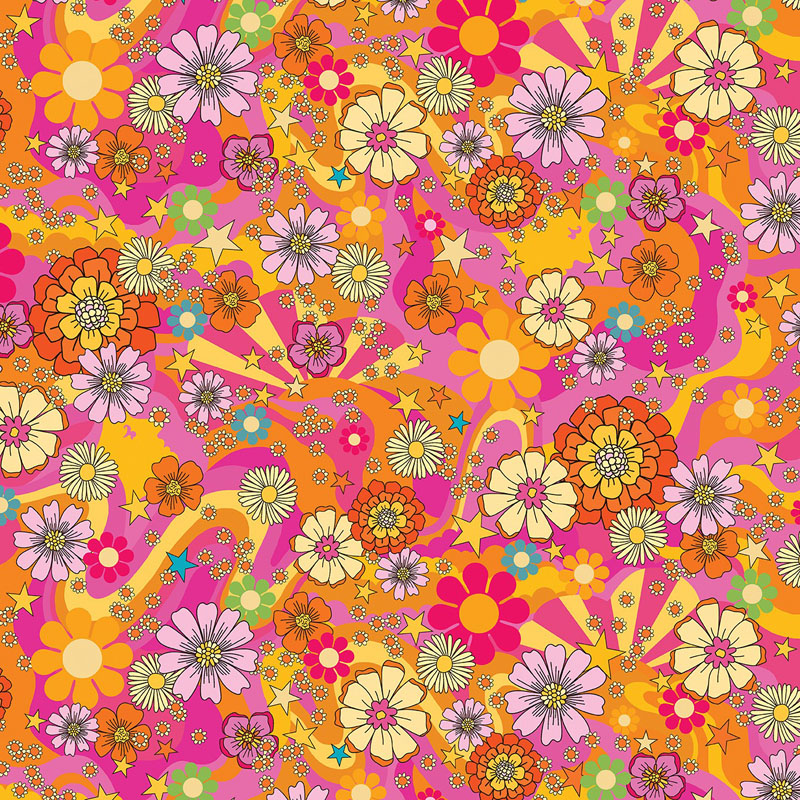 Flower Power Forever By Maude Macdonald For Benartex - Punch