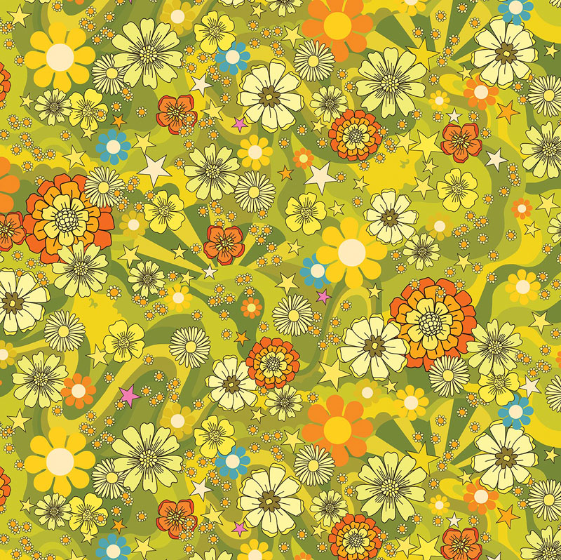 Flower Power Forever By Maude Macdonald For Benartex - Olive