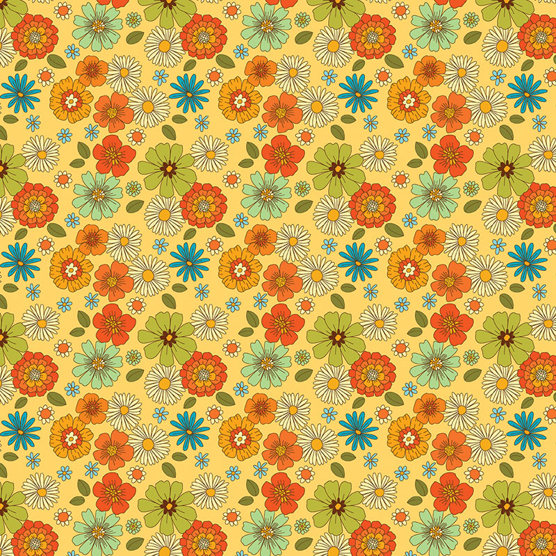 Flower Power Forever By Maude Macdonald For Benartex - Maize