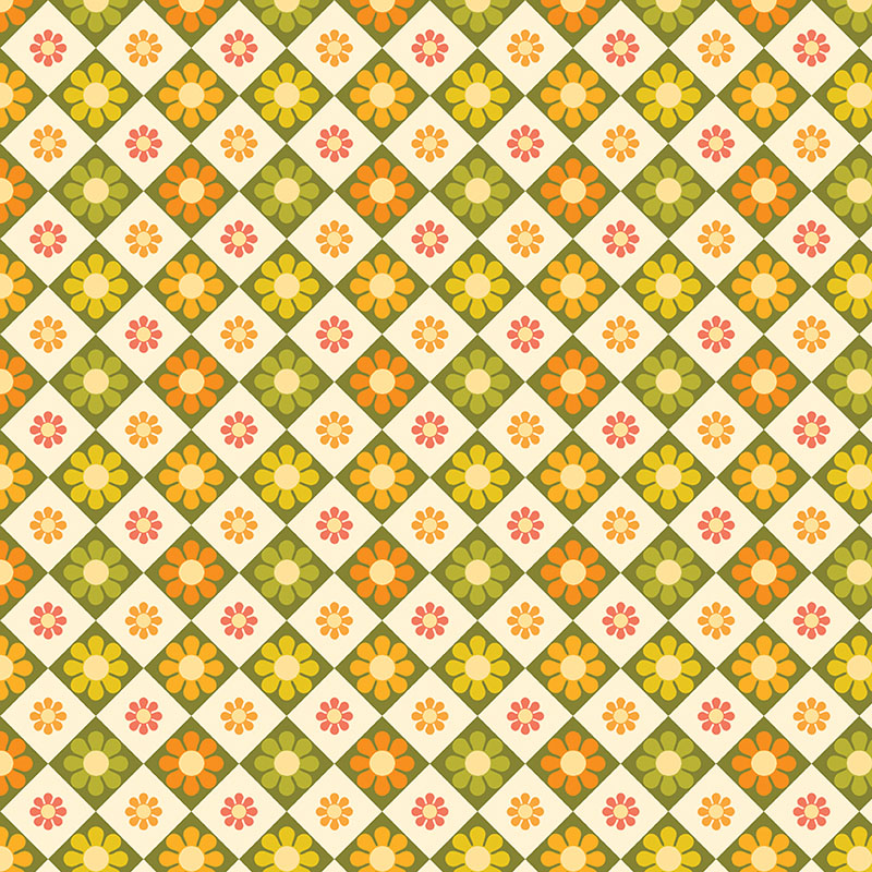 Flower Power Forever By Maude Macdonald For Benartex - Olive