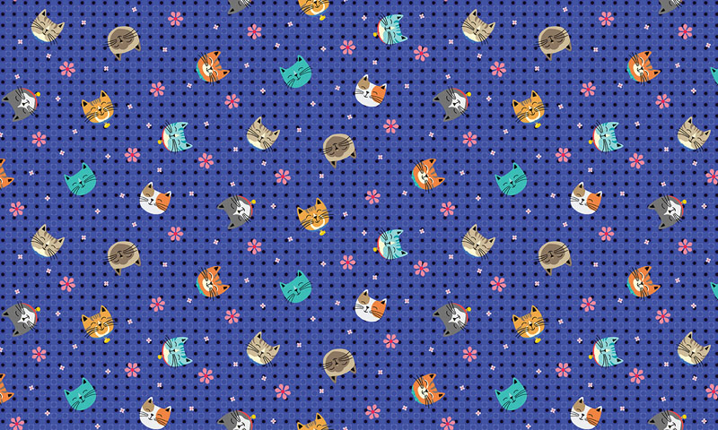 Cheetos Sewing Garden By Contempo Studio For Benartex - Cobalt