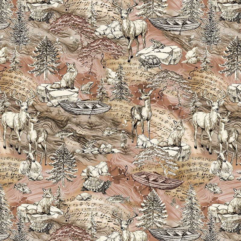 River Life By Belle Of Seams Sew Me For Benartex - Sienna/Honey