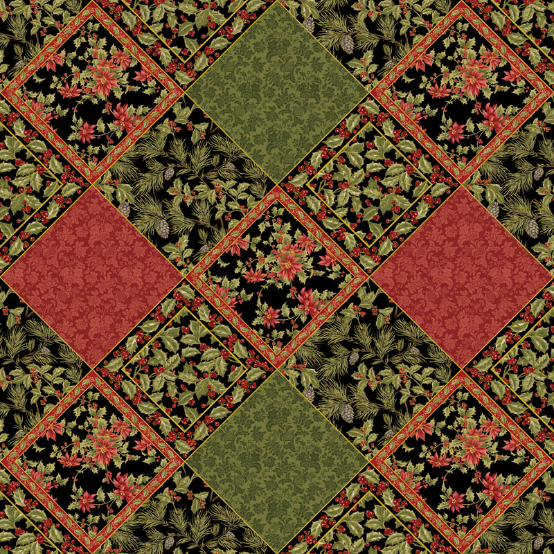 Aprils Winter Charm By April Cornell For Benartex - Black/Multi
