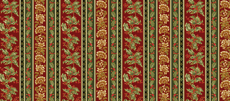 Aprils Winter Charm By April Cornell For Benartex - Red/Pine