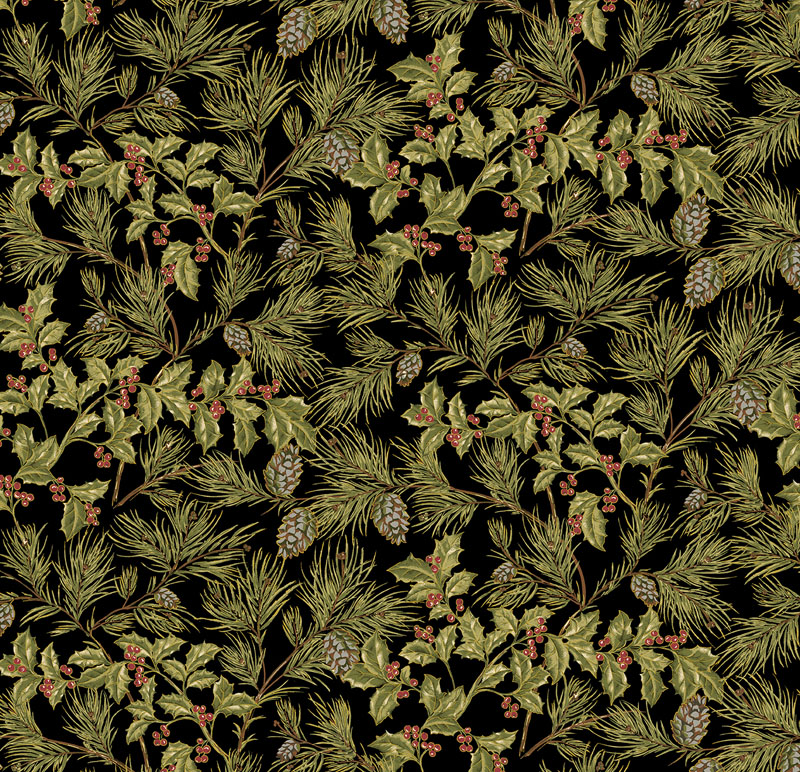 Aprils Winter Charm By April Cornell For Benartex - Black