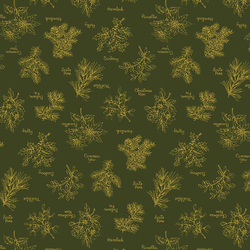 Aprils Winter Charm By April Cornell For Benartex - Pine